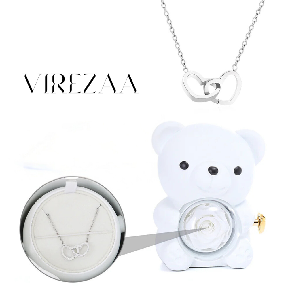 Eternal Rose Bear & Engraved Necklace Gift Set