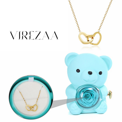 Eternal Rose Bear & Engraved Necklace Gift Set