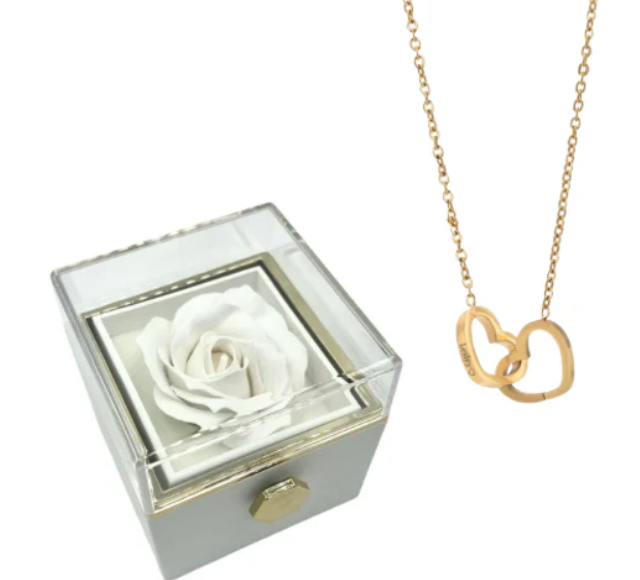 Eternal Rose With Engraved Necklace Gift Set