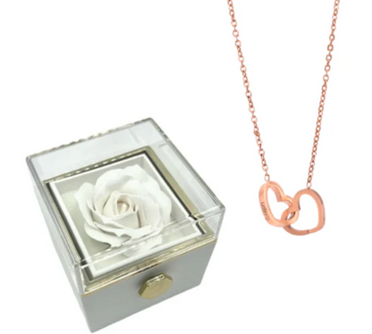 Eternal Rose With Engraved Necklace Gift Set