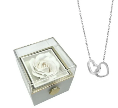 Eternal Rose With Engraved Necklace Gift Set