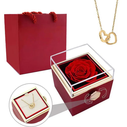 Eternal Rose With Engraved Necklace Gift Set